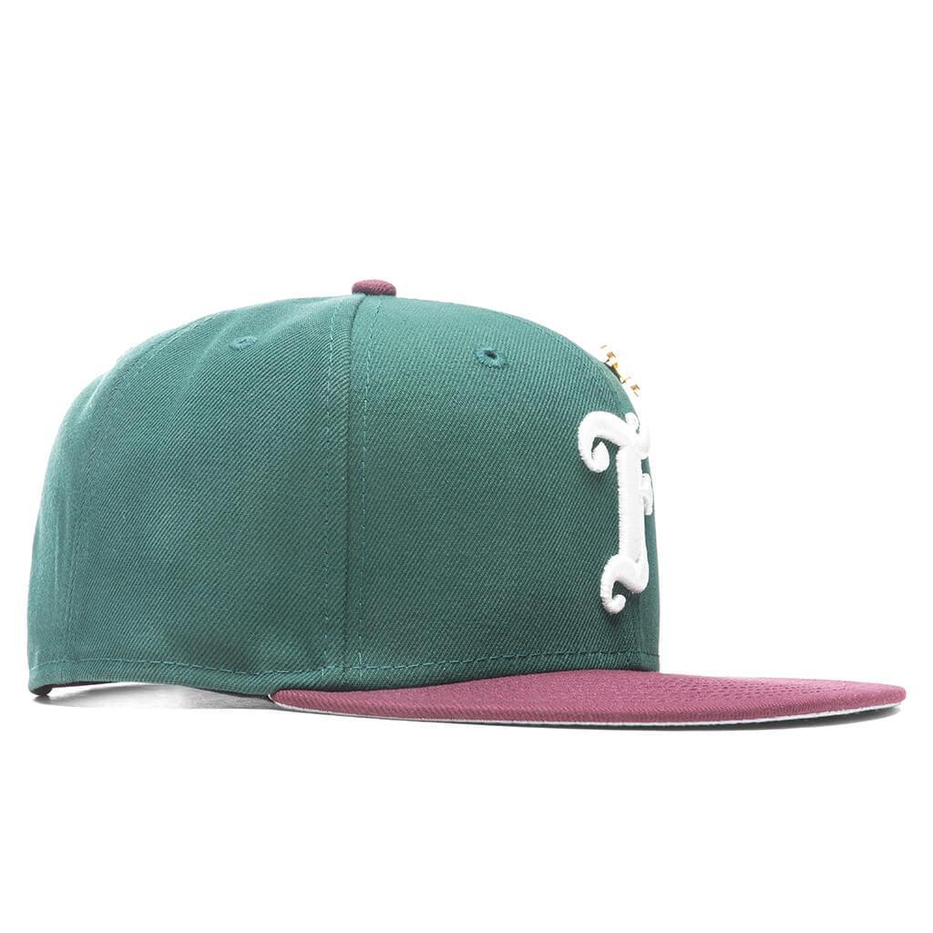 Feature x New Era Old English F Snapback Hat w/ Pin - Dark Green/Maroon Male Product Image