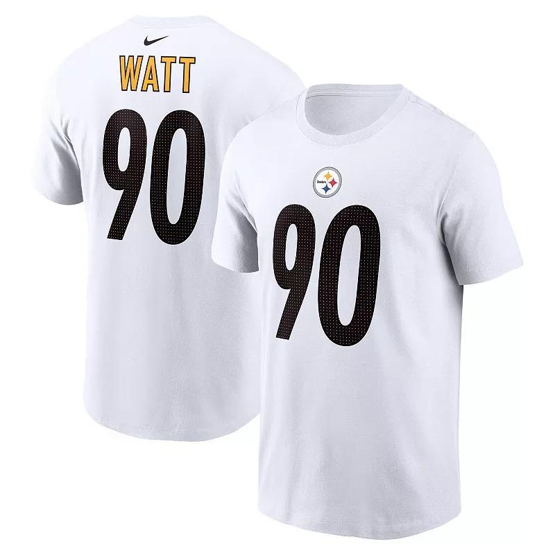 Mens Nike T.j. Watt White Pittsburgh Steelers Player Name and Number T-shirt Product Image