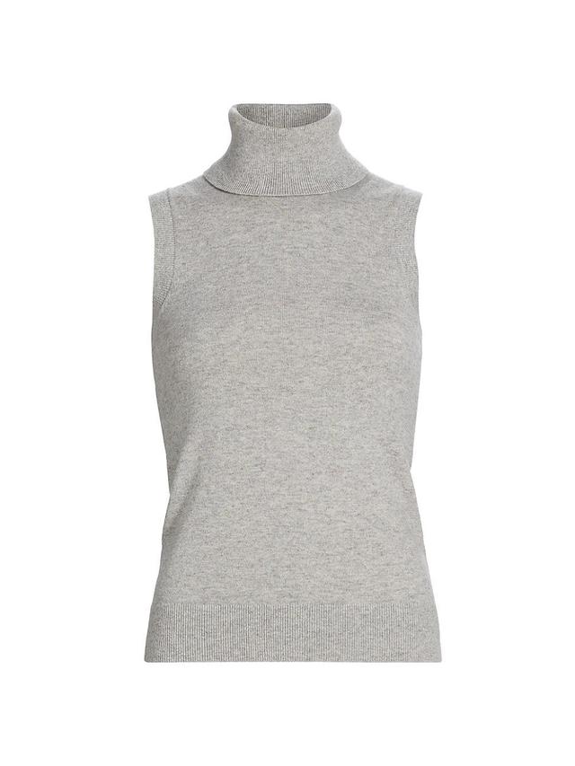 Womens Sleeveless Turtleneck Sweater Product Image