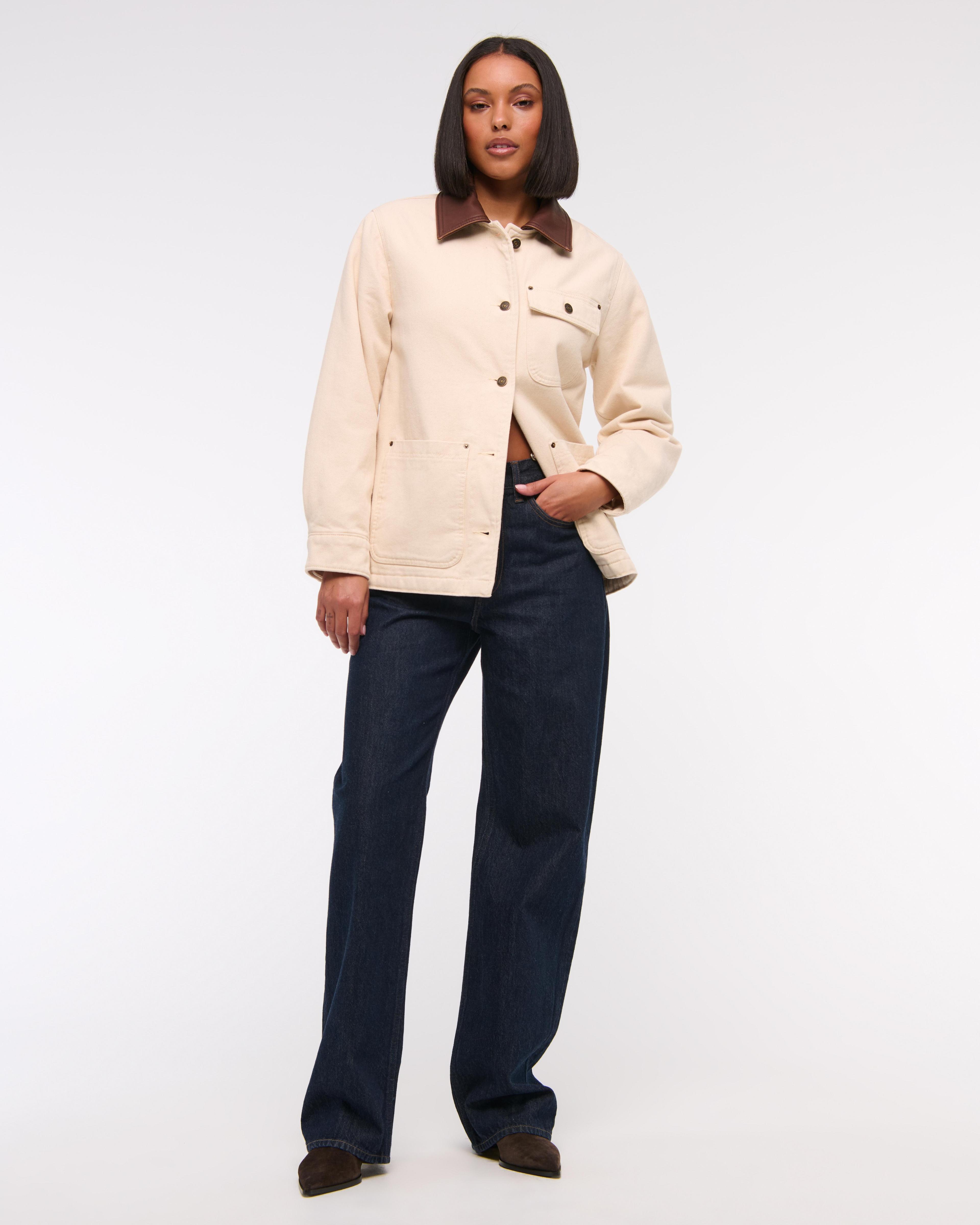 Mid-Length Twill Workwear Jacket Product Image