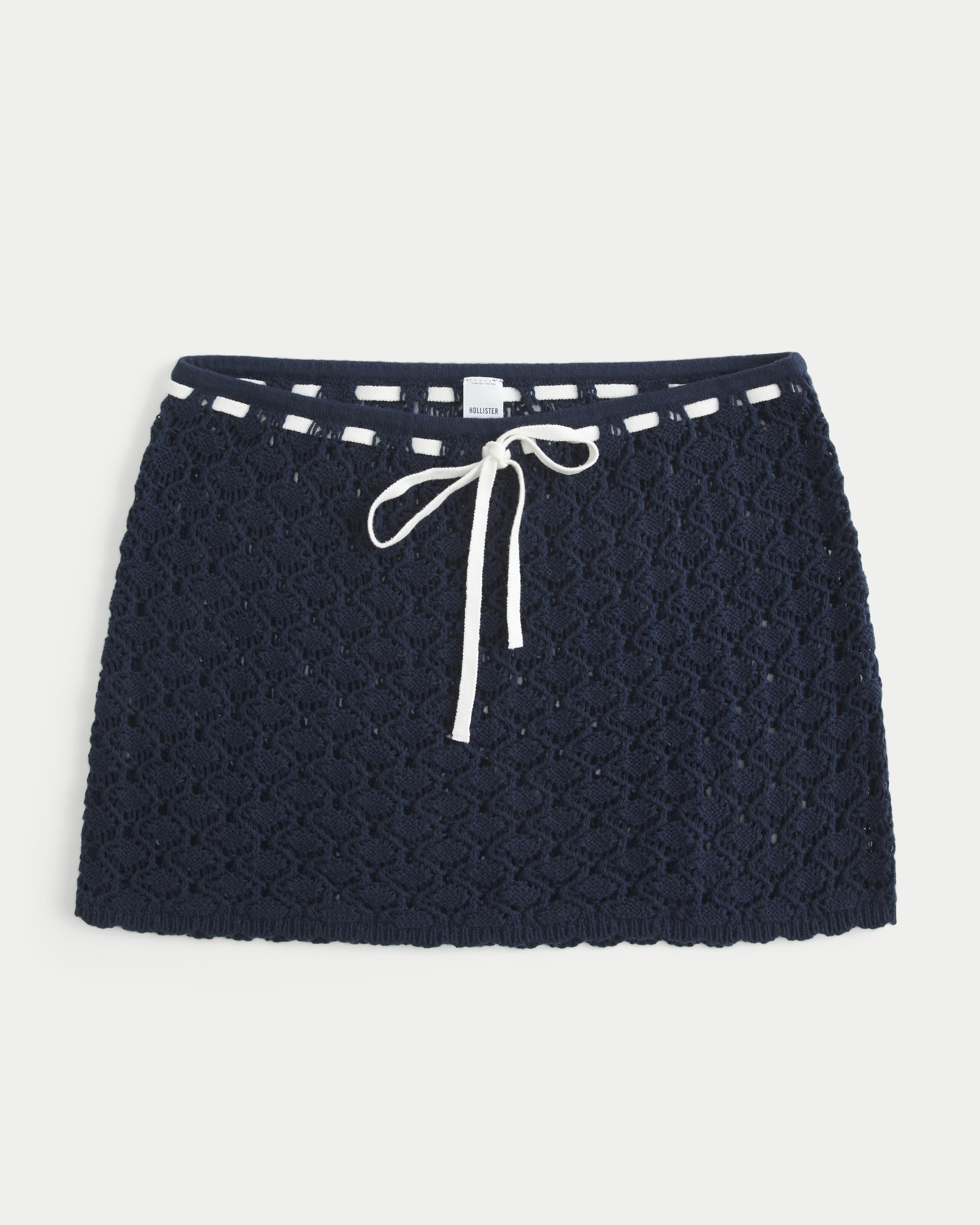 Crochet-Style Pull-On Cover Up Skirt Product Image