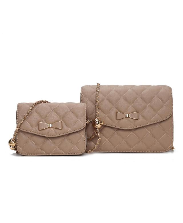 Mkf Collection Blossom Quilted Women s Shoulder Bag with a Mini Bag set by Mia K Product Image