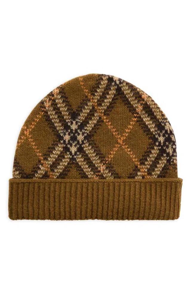 BURBERRY Check Beanie In Brown Product Image