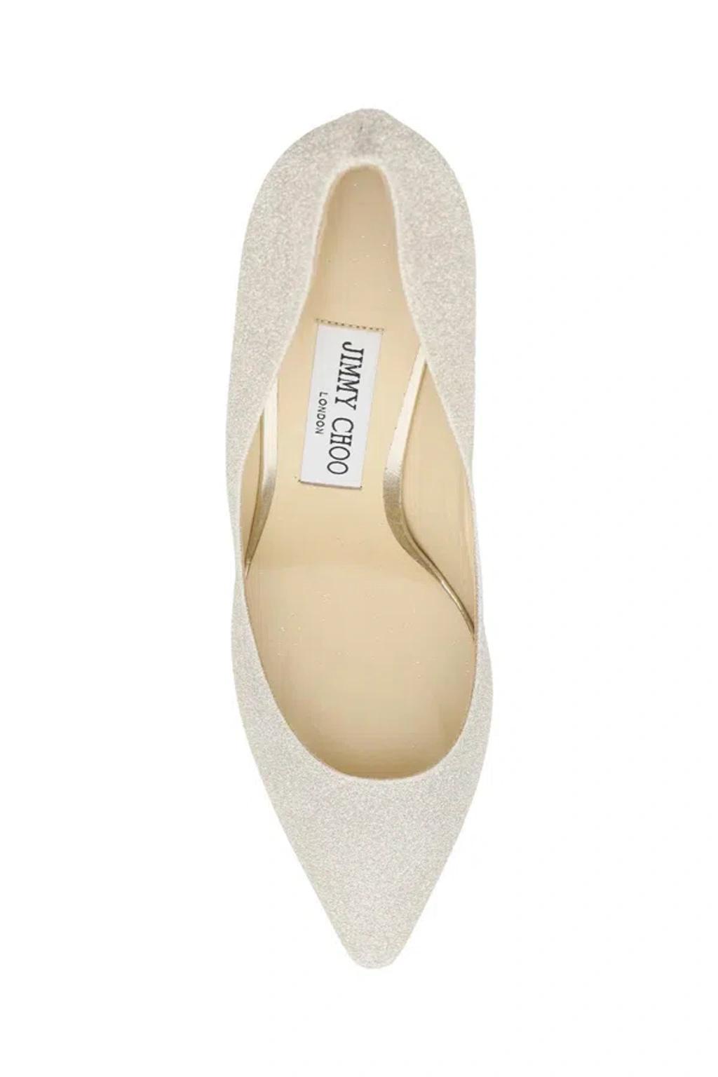 JIMMY CHOO Romy 85 Dusty Glitter Pumps In Gold product image