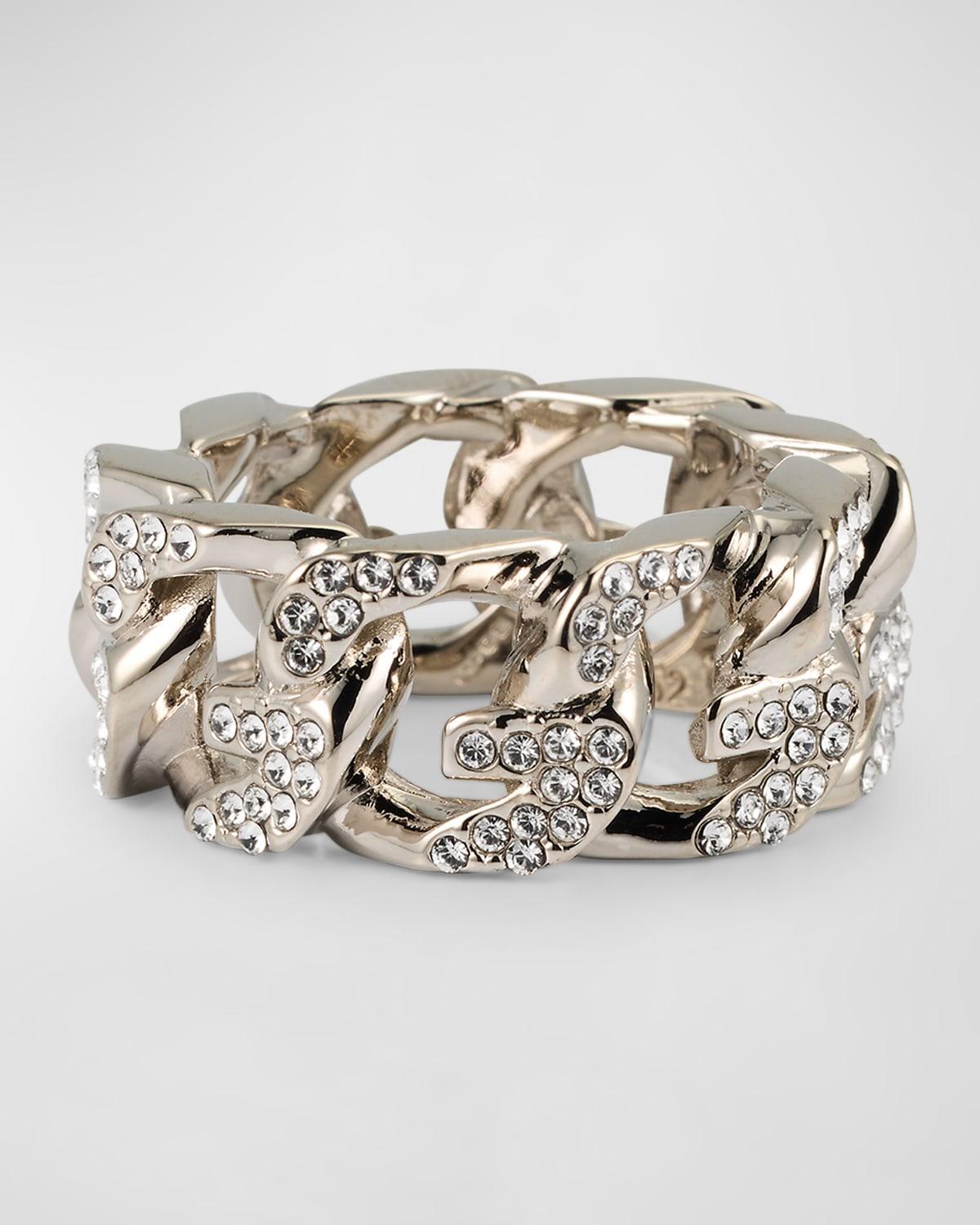 Womens G Chain Ring In Metal With Crystals Product Image