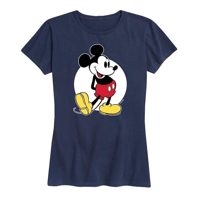 Disneys Mickey Mouse Womens Classic Graphic Tee Blue Product Image