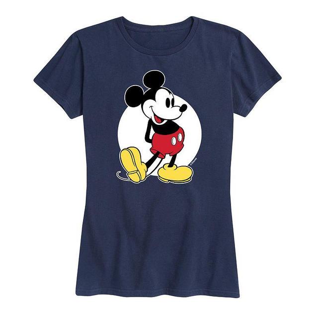 Disneys Mickey Mouse Womens Classic Graphic Tee Grey Gray Product Image