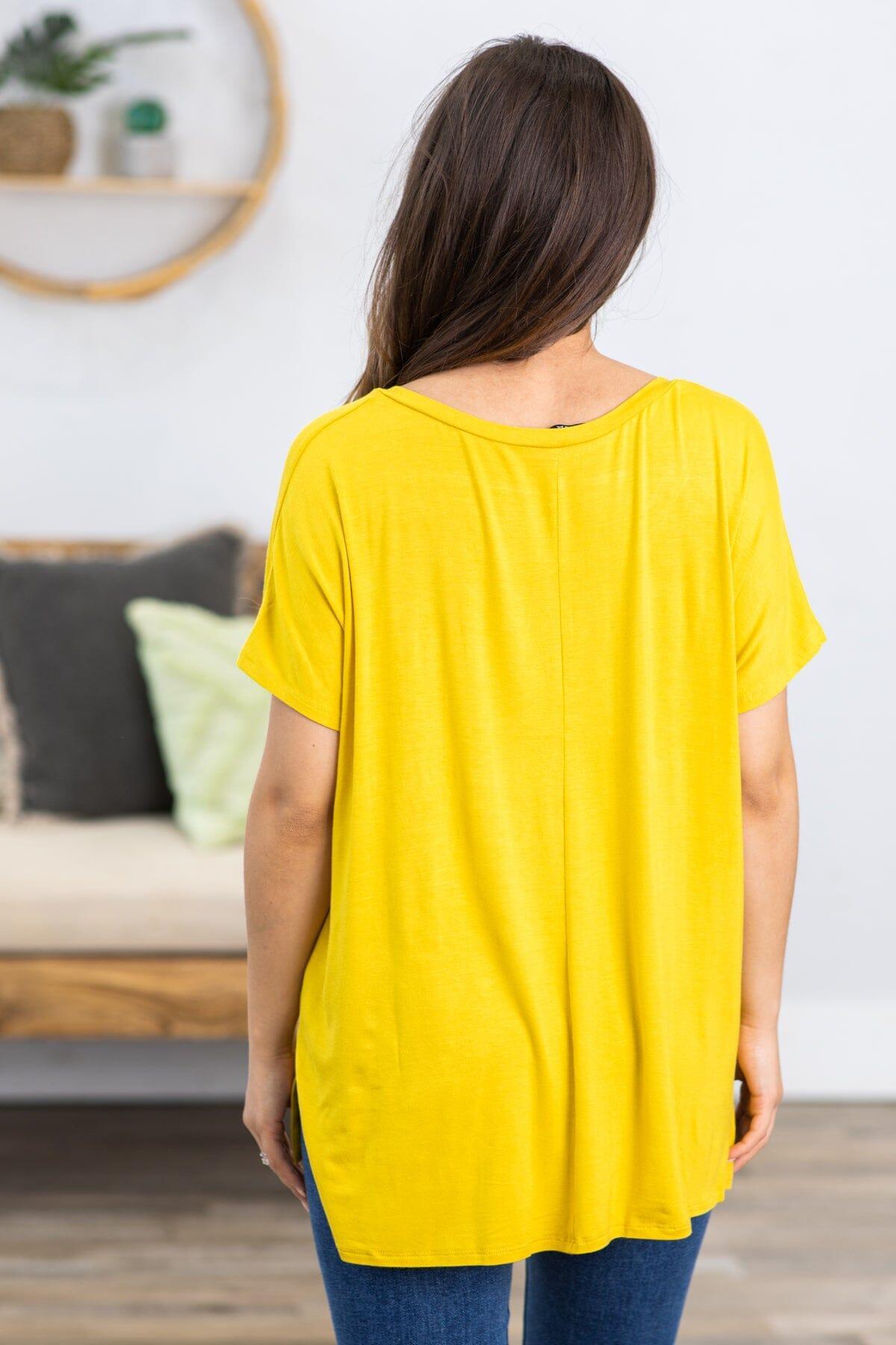 Mustard V-Neck Dolman Sleeve Top Product Image