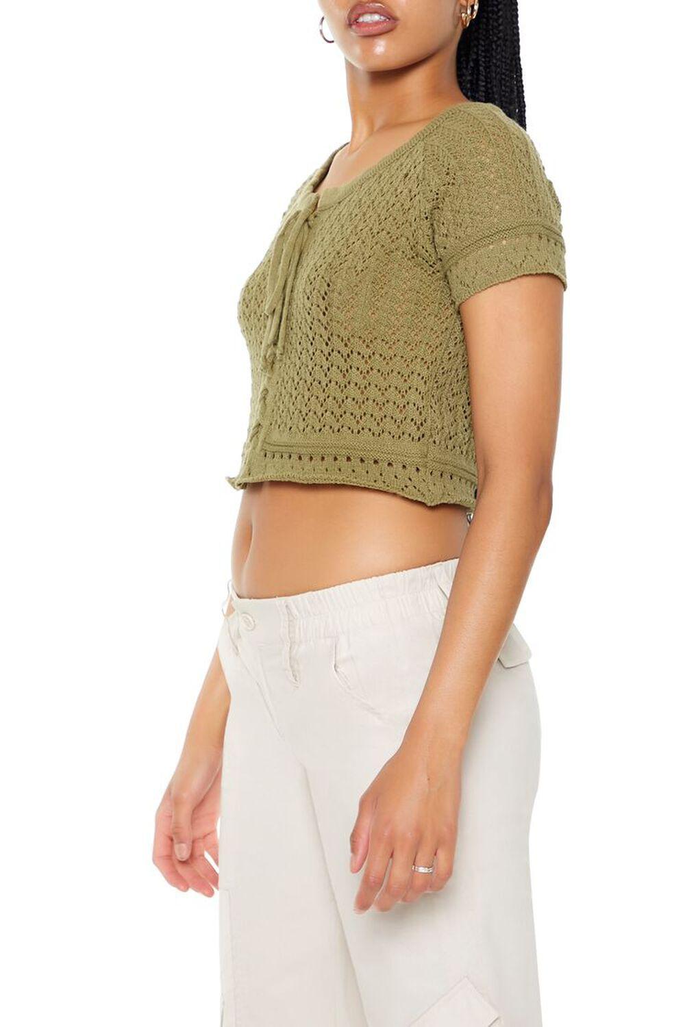 Sweater-Knit Crochet Crop Top | Forever 21 Product Image