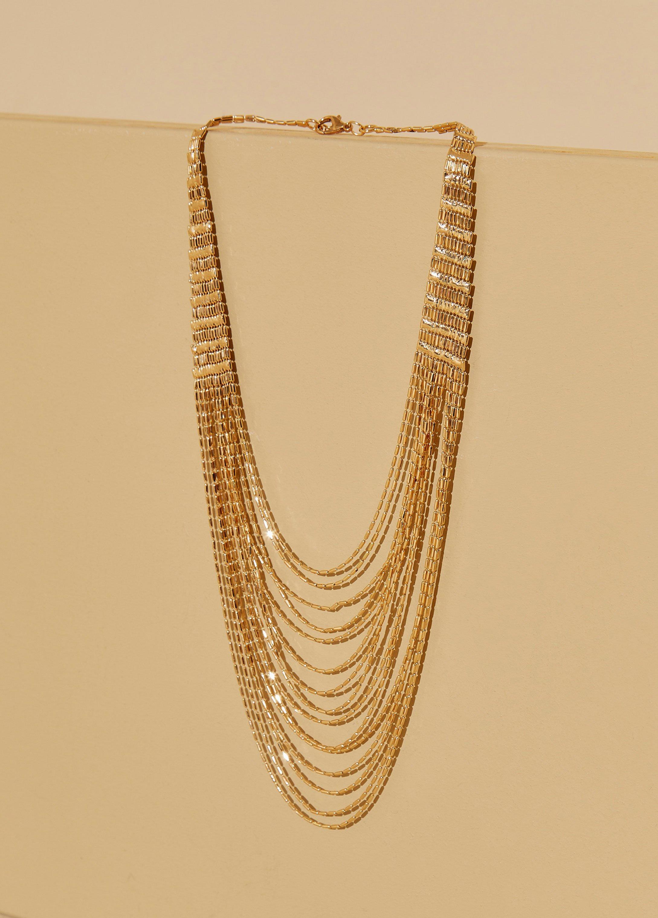 Gold Tone Multichain Necklace Product Image