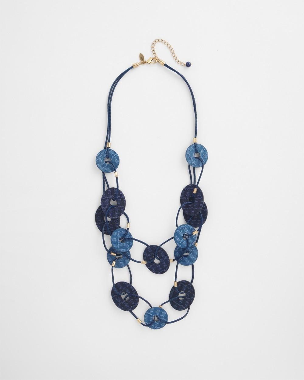 Chico's Denim Multistrand Necklace   Chico's - Navy Blue - Women Product Image