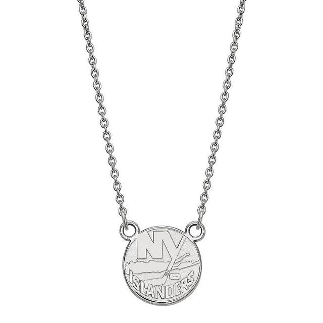 LogoArt New York Islanders 10k Gold Small Logo Pendant Necklace, Womens 10k White Gold Product Image