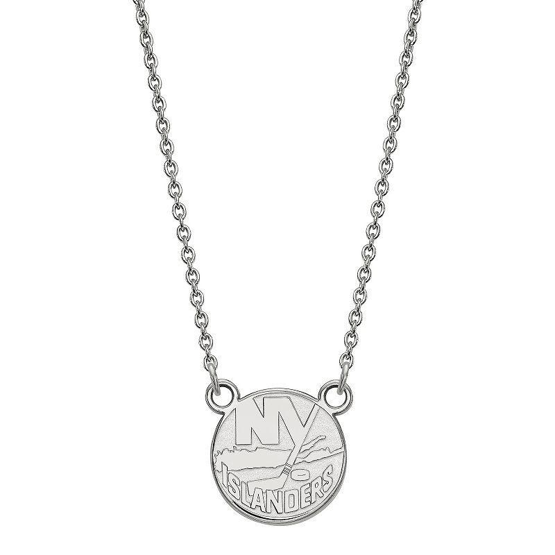 LogoArt New York Islanders 10k Gold Small Logo Pendant Necklace, Womens 10k White Gold Product Image