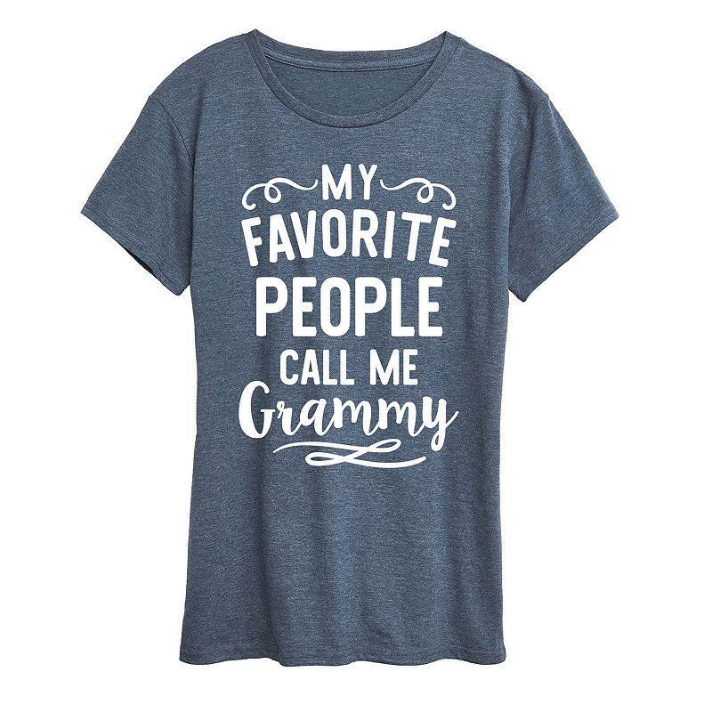 Womens My Favorite People Grammy Graphic Tee Grey Dark Red Product Image