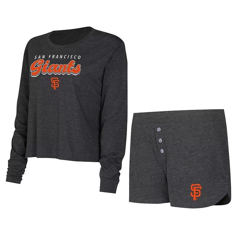 Womens Concepts Sport San Francisco Giants Meter Knit Long Sleeve T-Shirt & Shorts Set Product Image