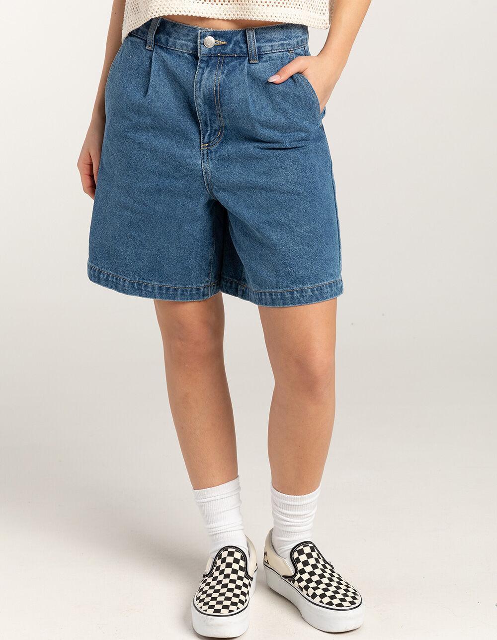 OBEY Eli Womens Pleated Denim Jorts Product Image