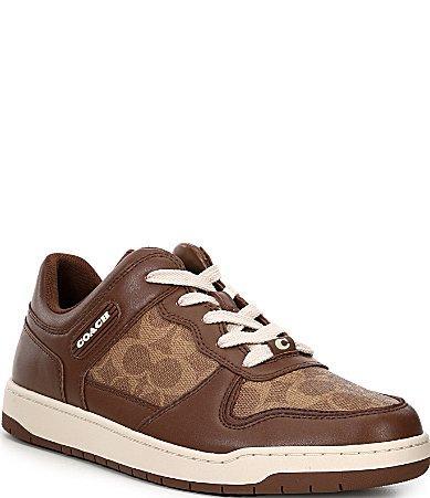 COACH Mens C201 Signature Coated Canvas Sneakers Product Image