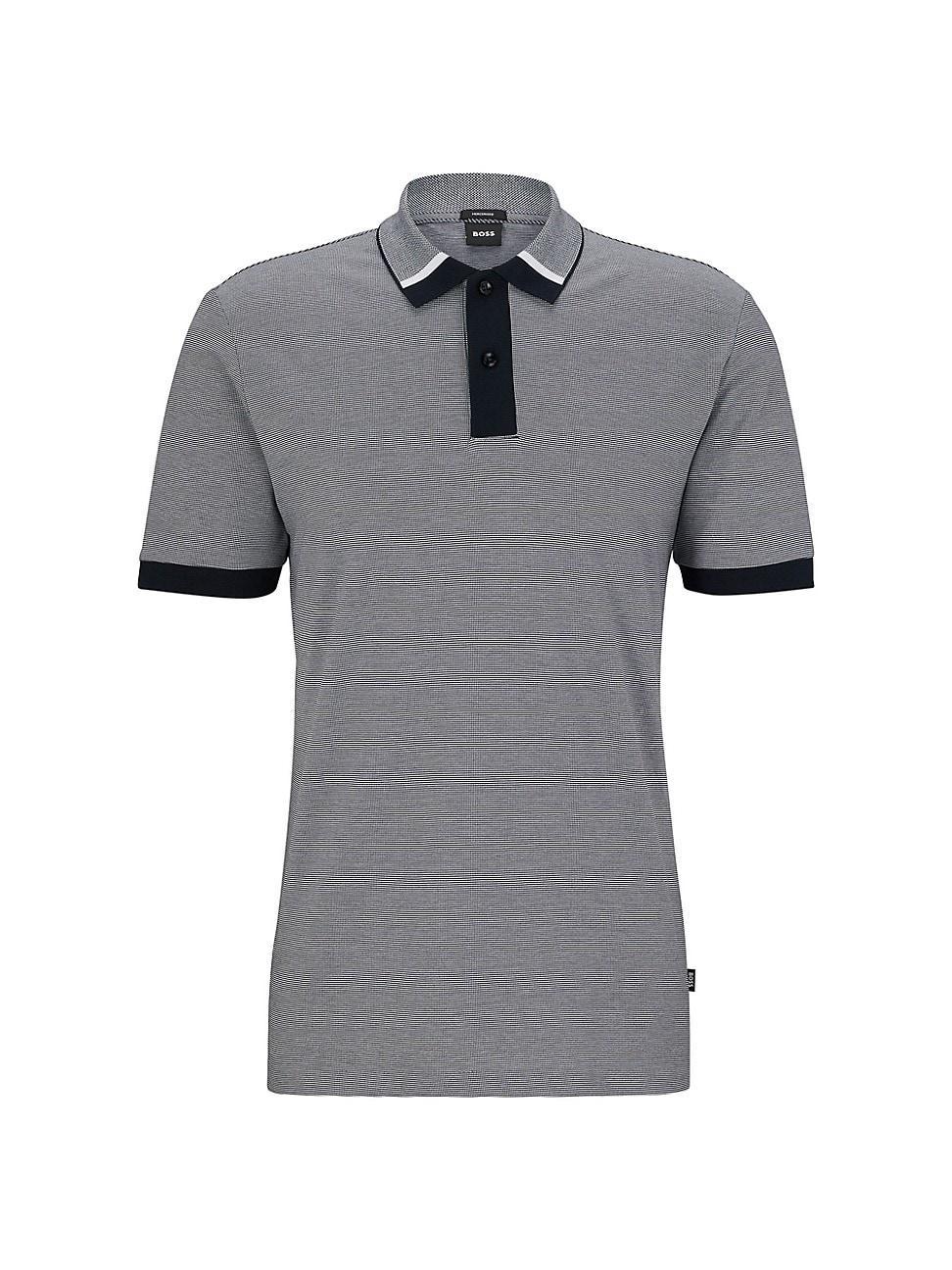 Mens Regular-Fit Polo Shirt with Two-Tone Micro Pattern Product Image