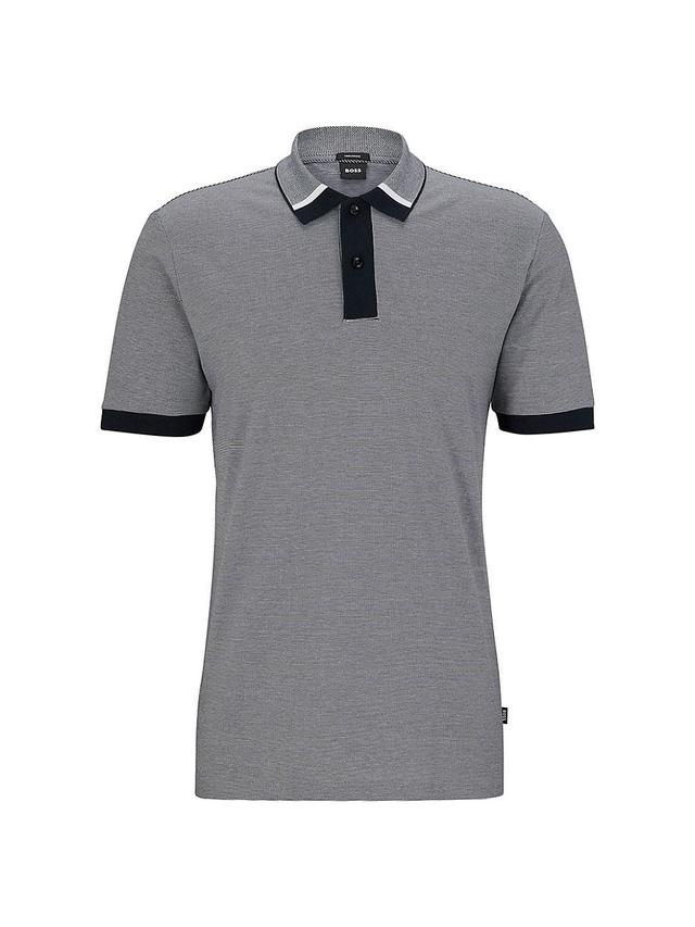 Mens Regular-Fit Polo Shirt with Two-Tone Micro Pattern Product Image