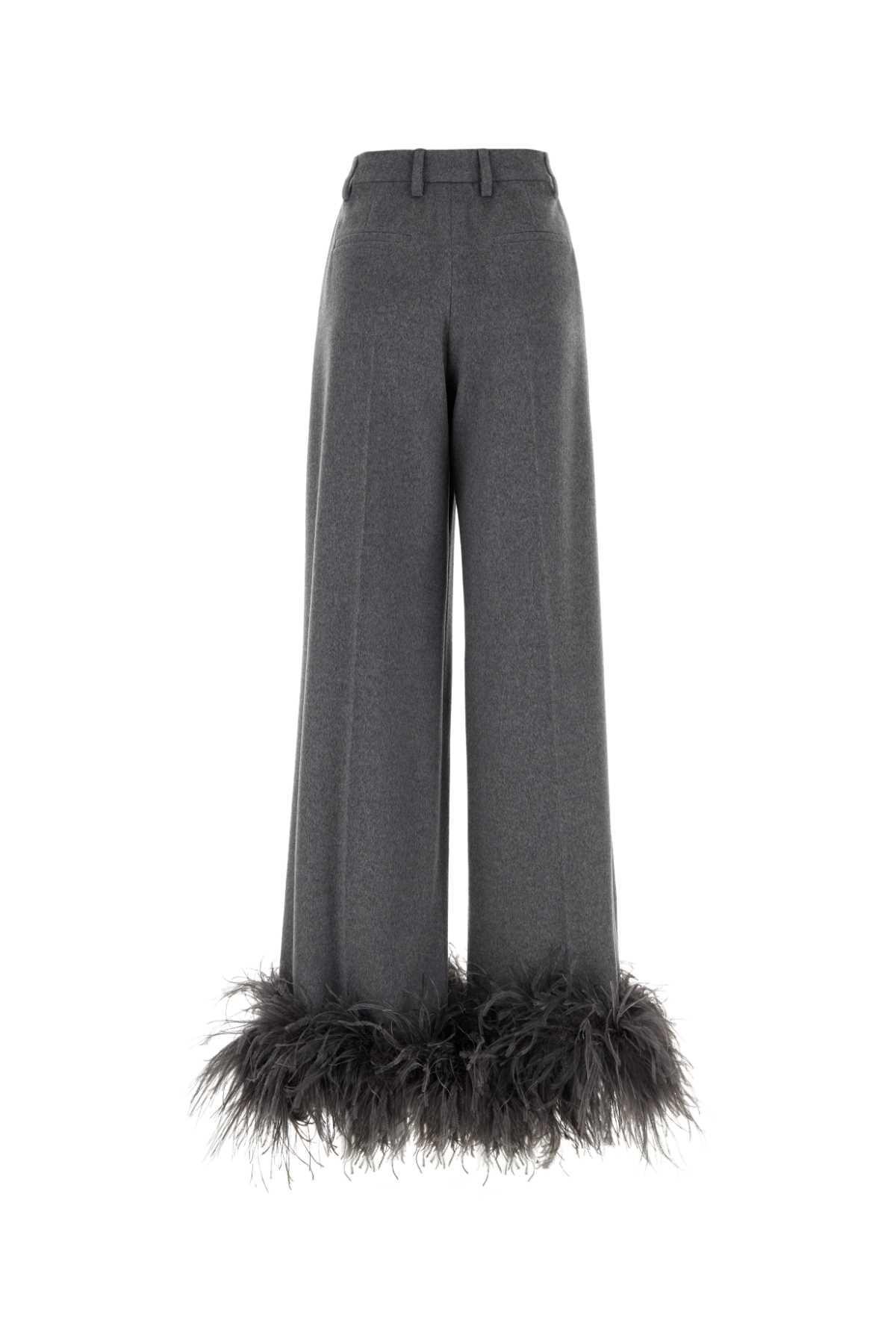 Grey Cashmere Wide-leg Pant Product Image