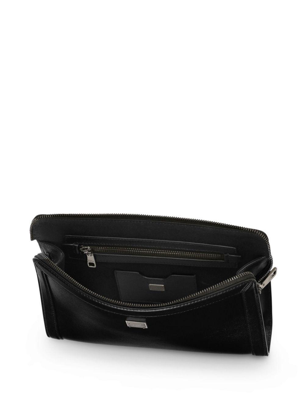 Logo-plaque Clutch Bag In Black Product Image