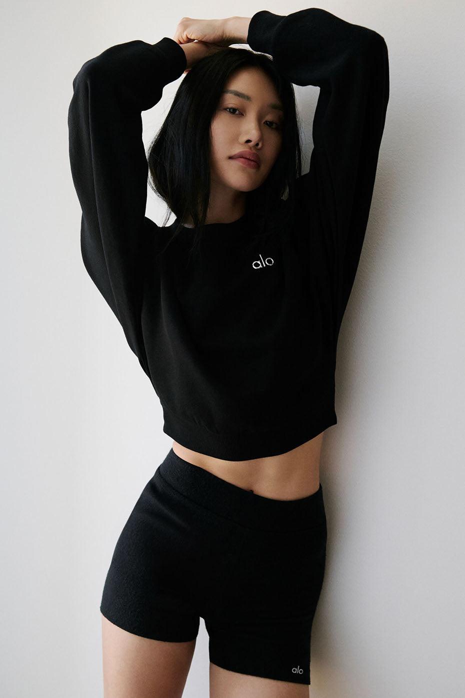 Cropped Accolade Crewneck - Black product image