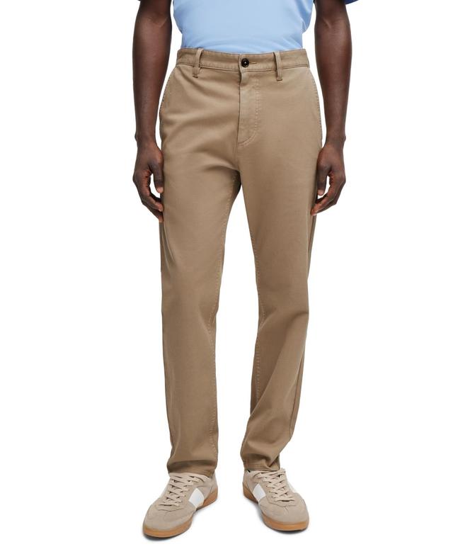 Mens Tapered-fit trousers in honeycomb-structured stretch cotton Product Image