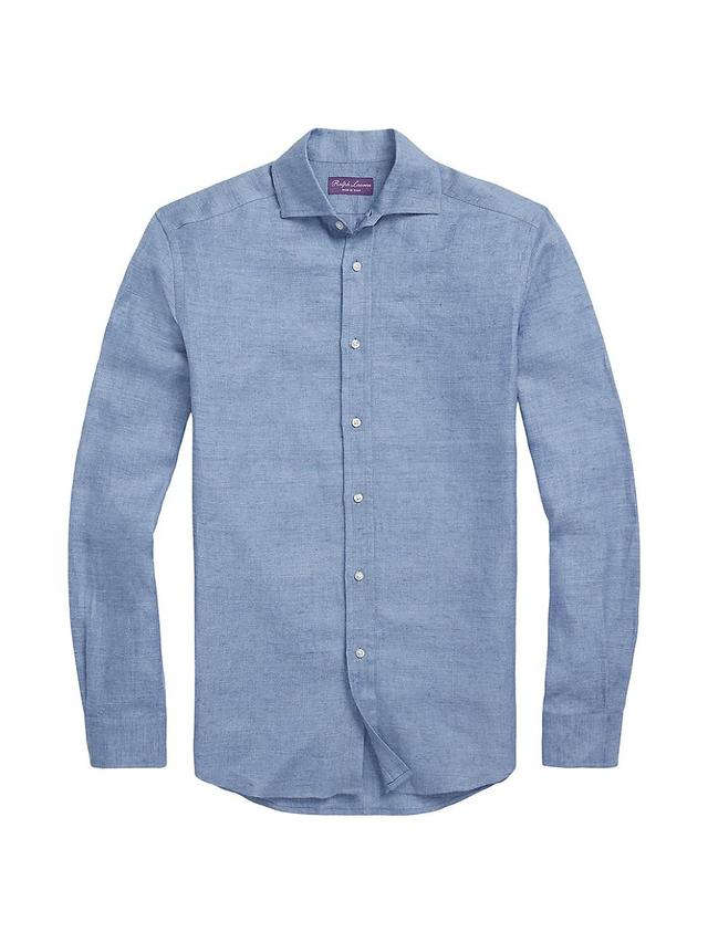 Mens Brushed Linen Long-Sleeve Sport Shirt Product Image