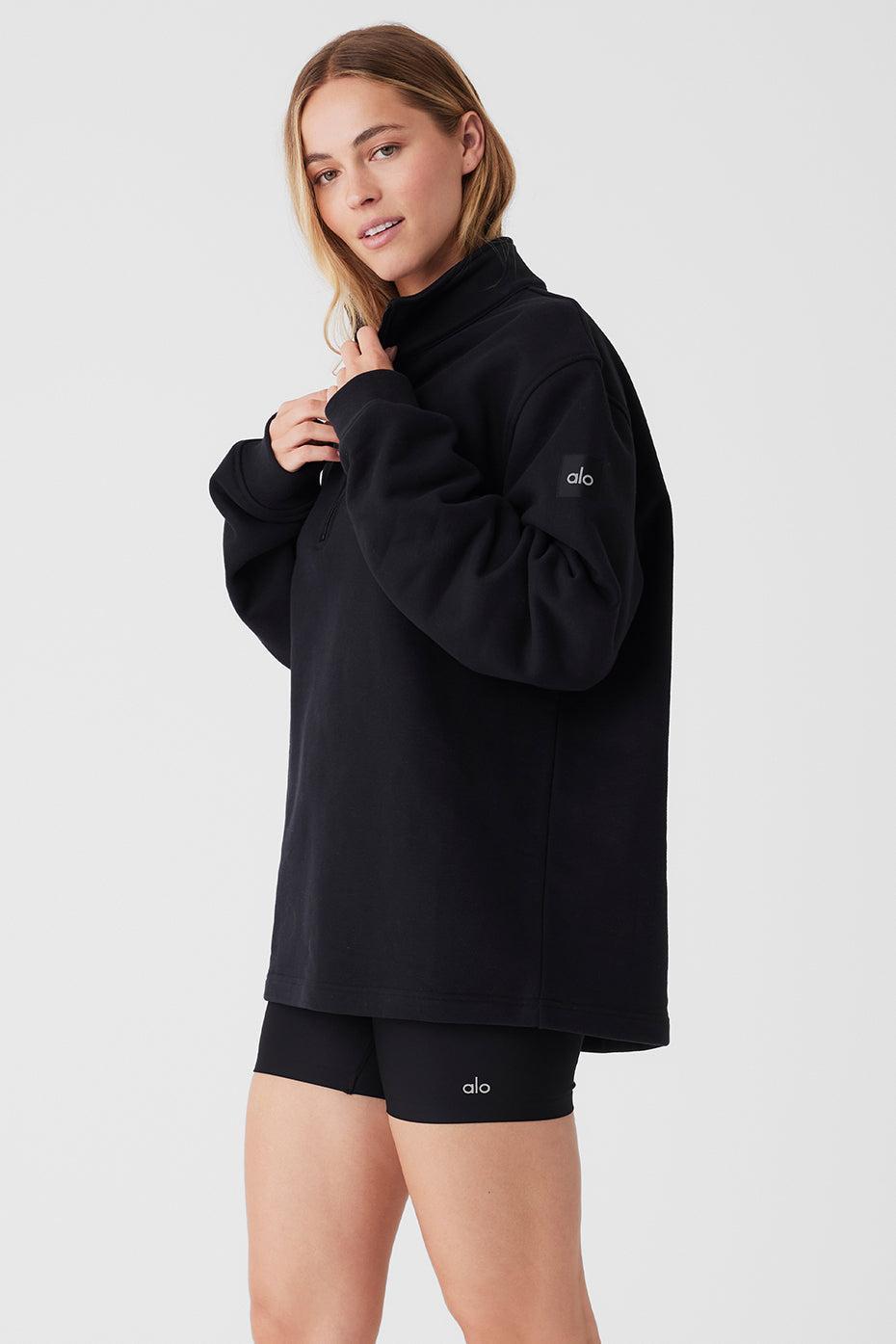 Renown Heavy Weight 1/4 Zip - Black Female Product Image