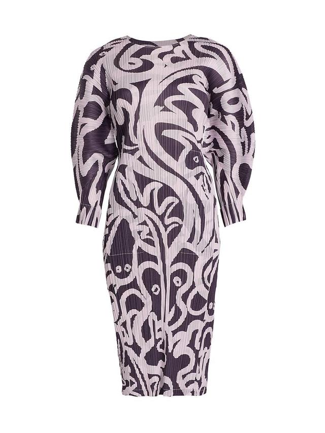 Womens Seeker Abstract Pleated Midi Dress Product Image