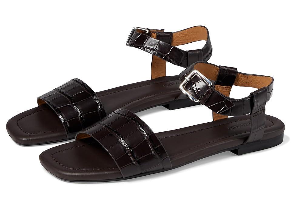 Madewell alicante ankle strap sandal - croc (Roasted Espresso) Women's Sandals Product Image