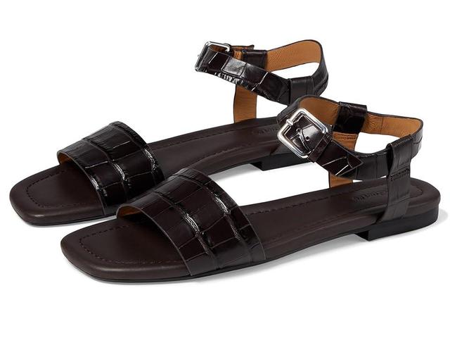 Madewell alicante ankle strap sandal - croc (Roasted Espresso) Women's Sandals Product Image