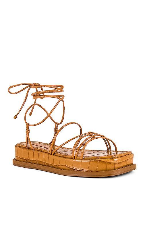 Schutz Athena Flat Sandal in Brown. Size 10, 9.5. Product Image