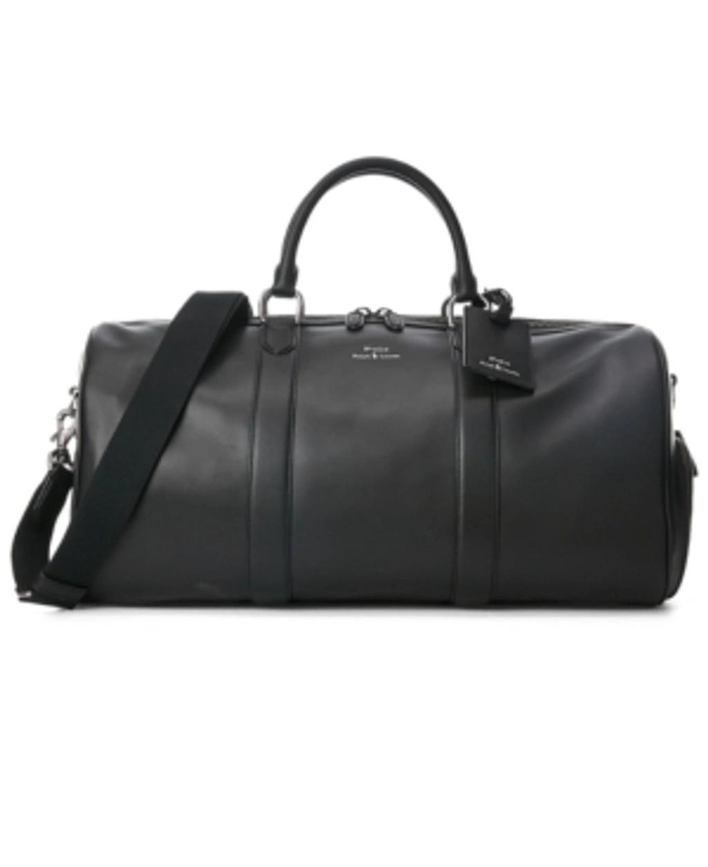 Men's Smooth Leather Duffel Bag In Black Product Image