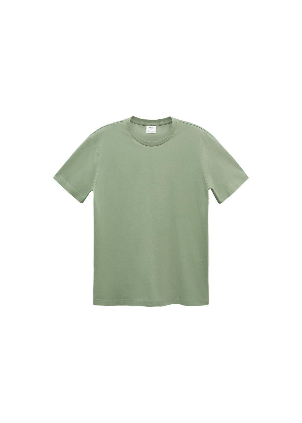 MANGO MAN - Basic cotton stretch T-shirt greenMen Product Image