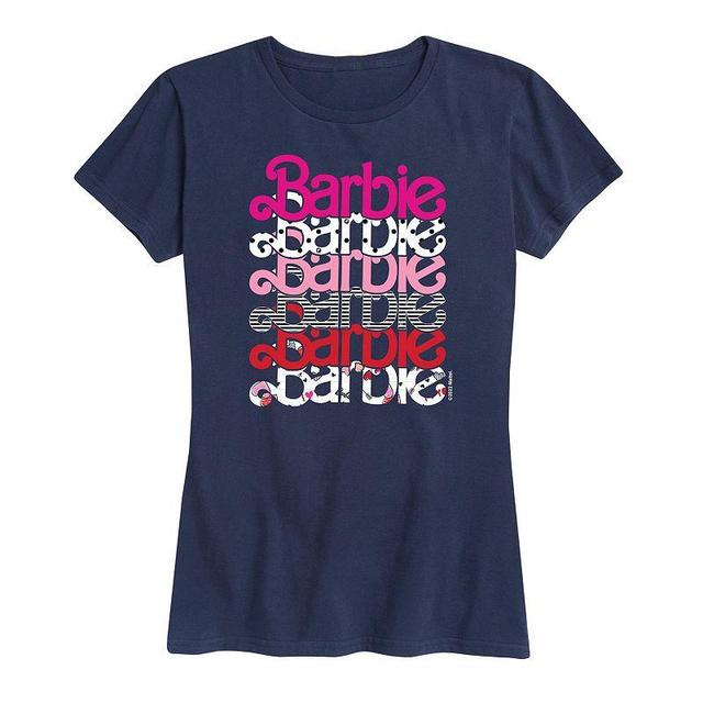 Womens Barbie Stacked Graphic Tee Blue Product Image