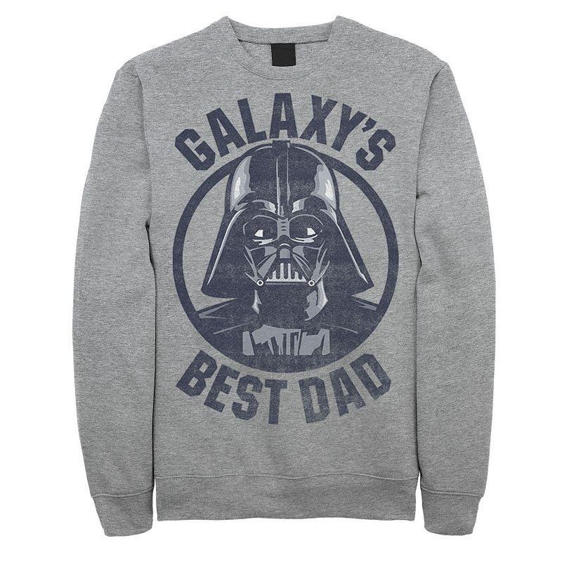 Mens Star Wars Fathers Day Darth Vader Galaxys Best Dad Sweatshirt Athletic Grey Product Image