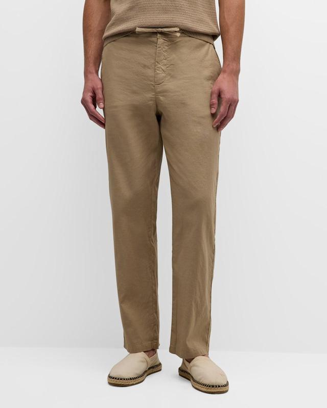 Men's Mendes Stretch Linen Cotton Drawstring Trousers Product Image