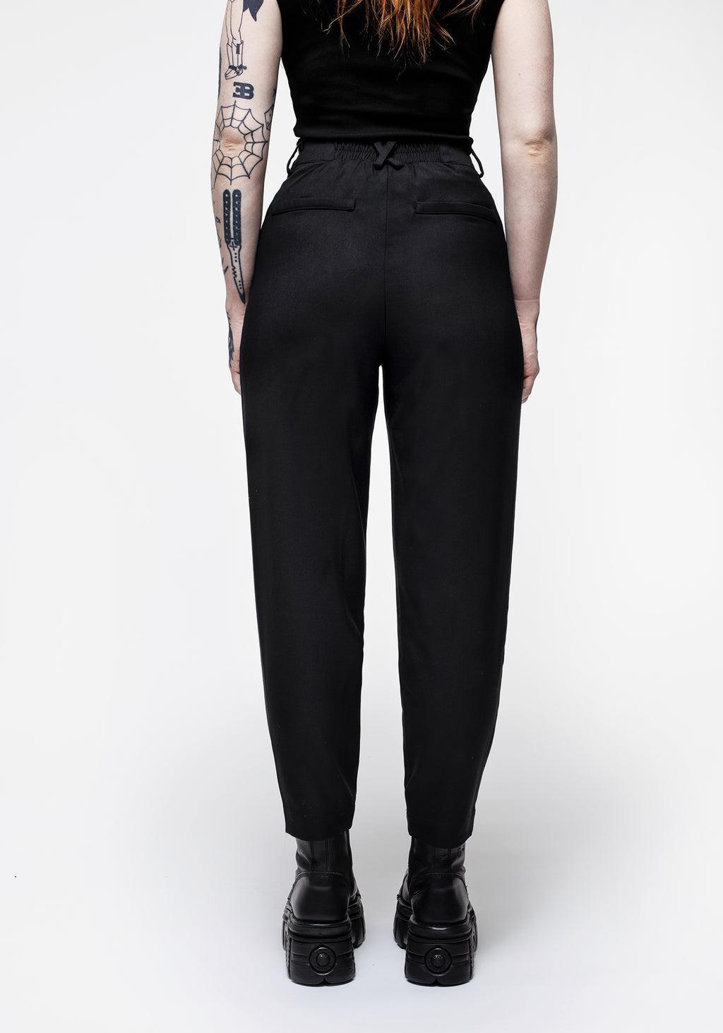 Malverde High Waist Tapered Trousers - Black Product Image