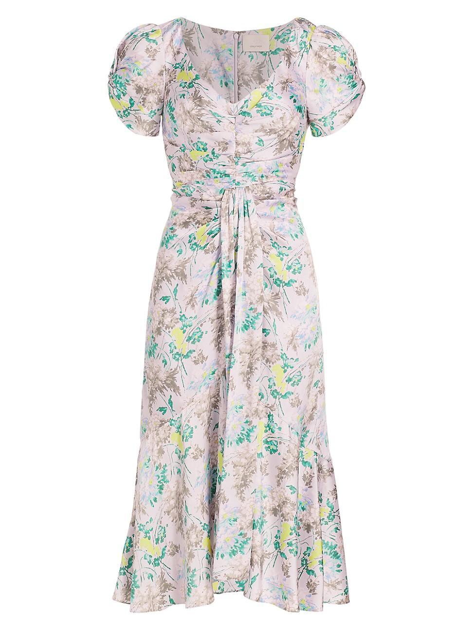 Cinq a Sept Light Washed Floral Dress Product Image