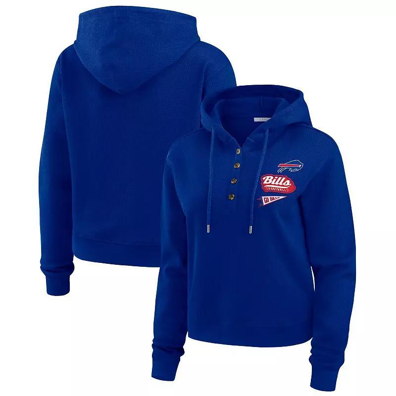 Womens WEAR by Erin Andrews Cleveland s Waffle-Knit Pullover Hoodie Product Image