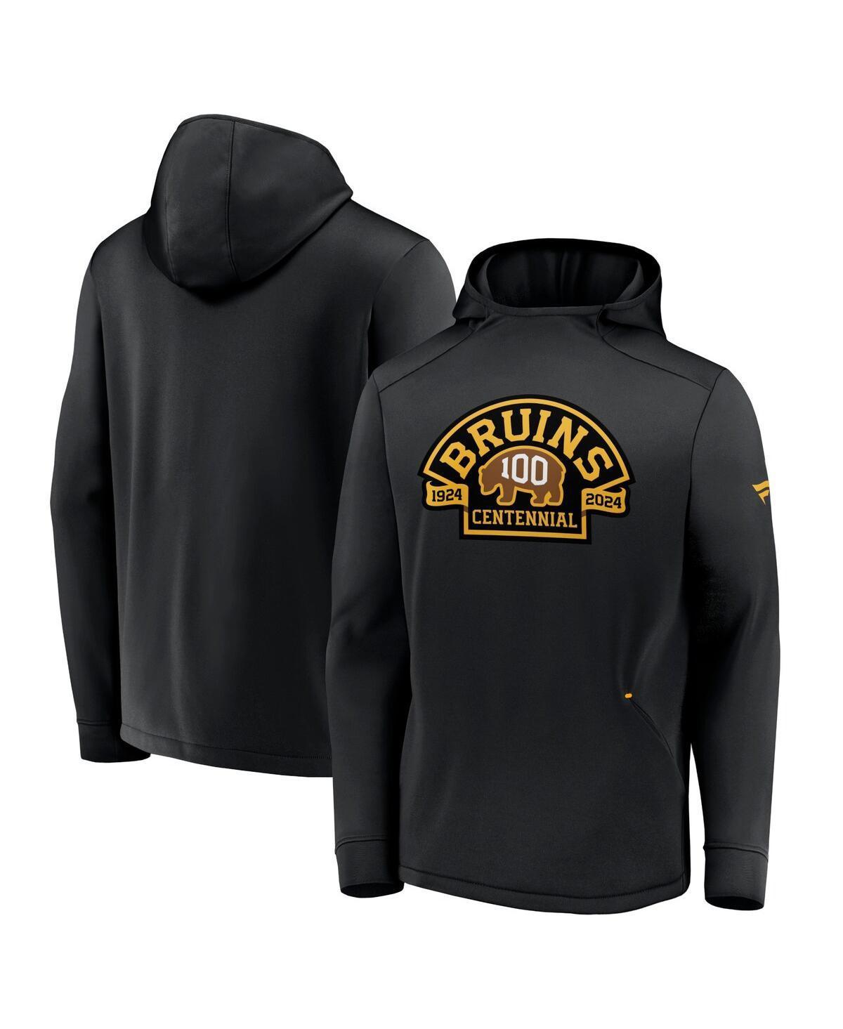 Mens Fanatics Black Distressed Boston Bruins Centennial Authentic Pro Pullover Hoodie Product Image