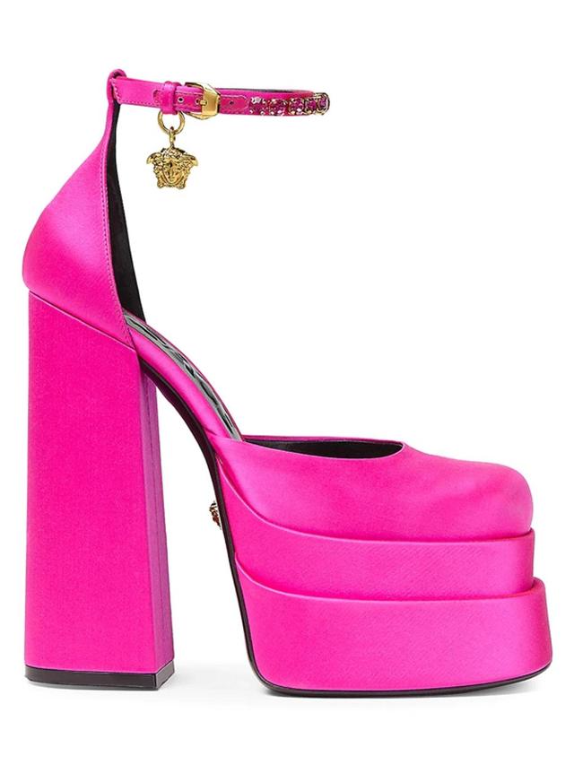 Medusa Aevitas Embellished Satin Platform Pumps In Pink Product Image