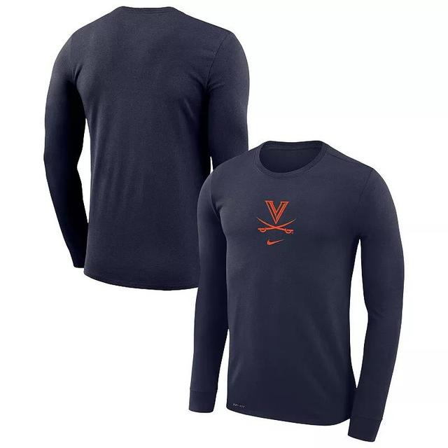 Mens Nike Virginia Cavaliers Basketball Shootaround Long Sleeve T-Shirt Blue Product Image