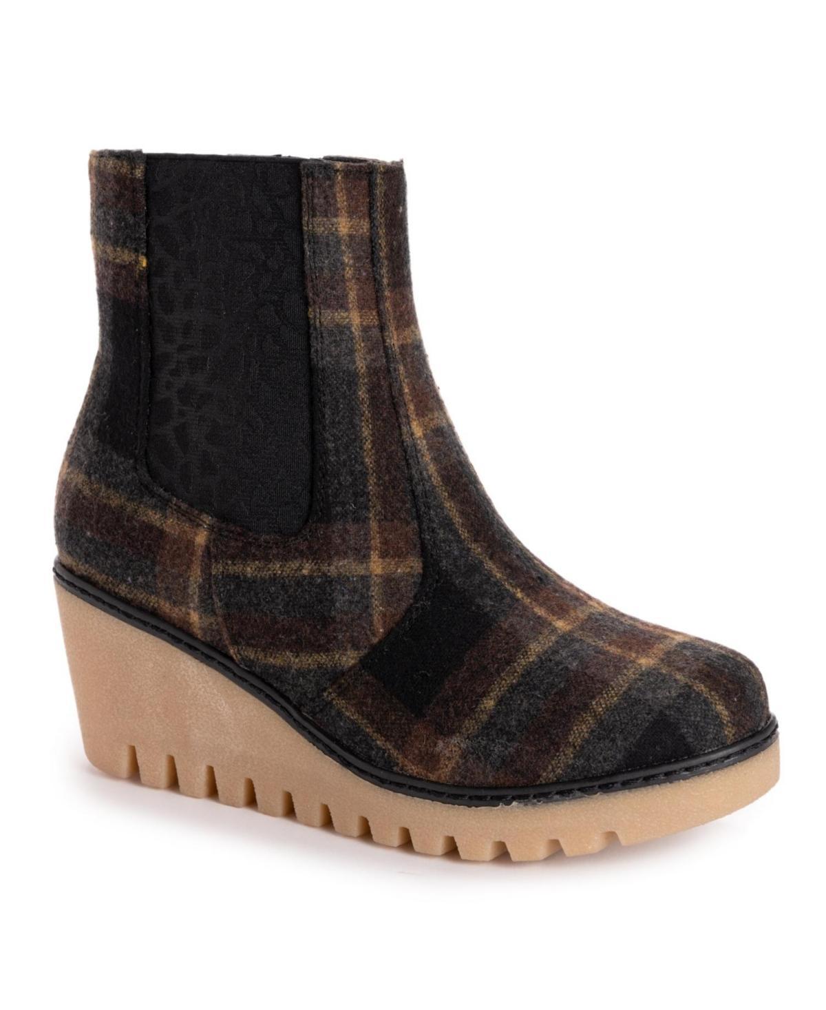 MUK LUKS Vermont Essex Womens Wedge Ankle Boots Product Image