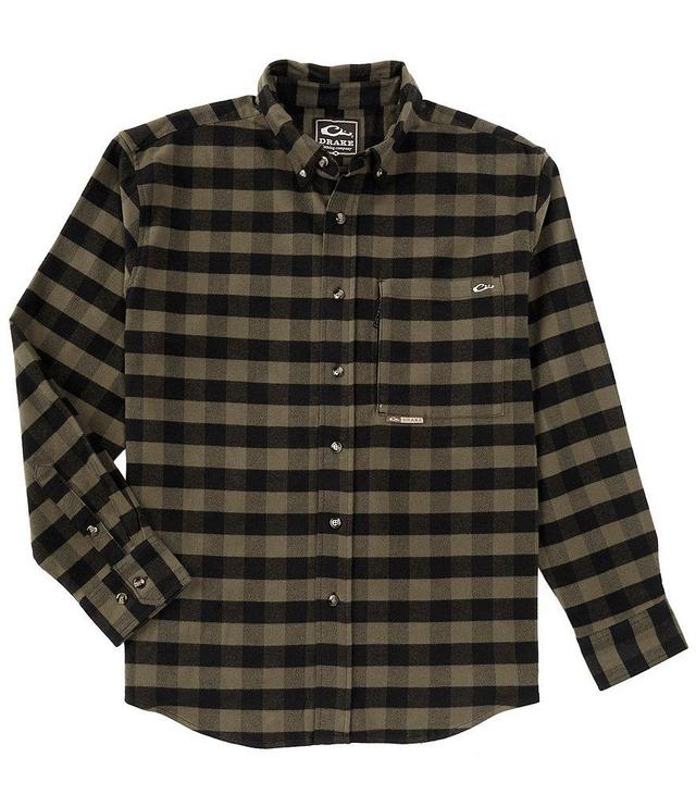 Drake Clothing Co. Autumn Brushed Twill Buffalo Plaid Long Sleeve Woven Shirt Product Image