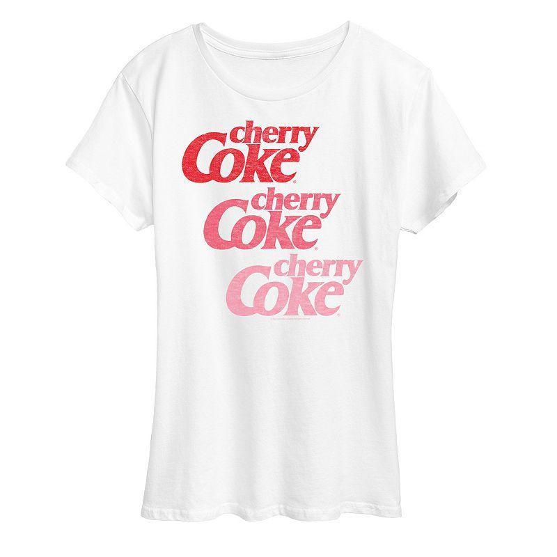 Womens Cherry Coke Ombre Logo Repeated Graphic Tee Product Image