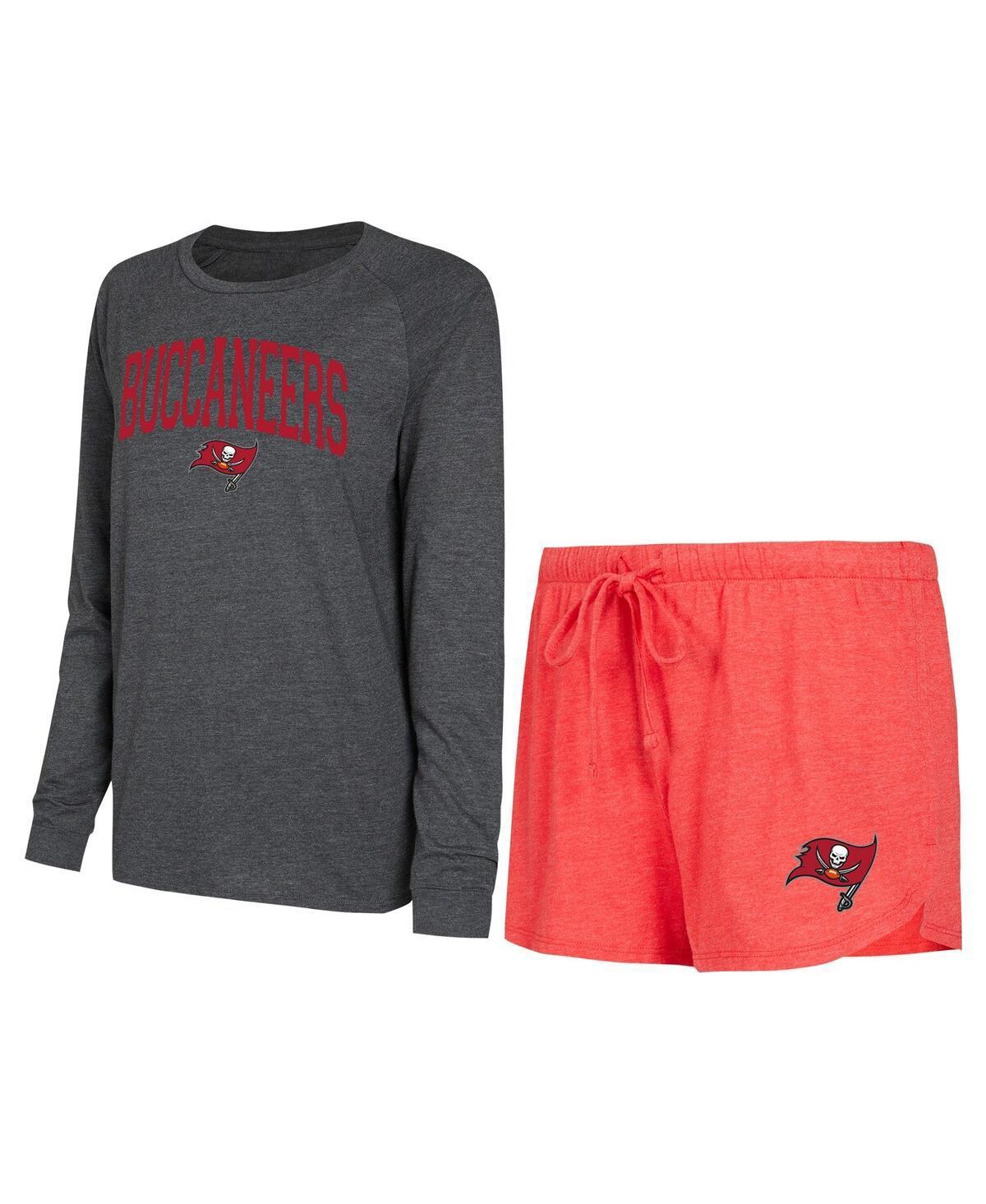 Womens Concepts Sport Red Tampa Bay Buccaneers Raglan Long Sleeve T-shirt and Shorts Lounge Set - Red Product Image