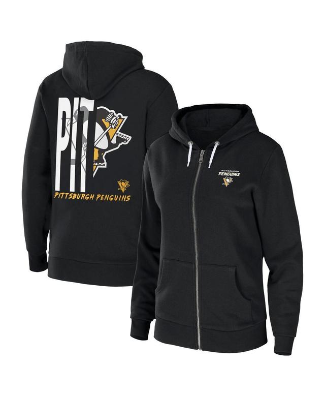 Womens Wear by Erin Andrews Black Pittsburgh Penguins Sponge Fleece Full-Zip Hoodie Product Image