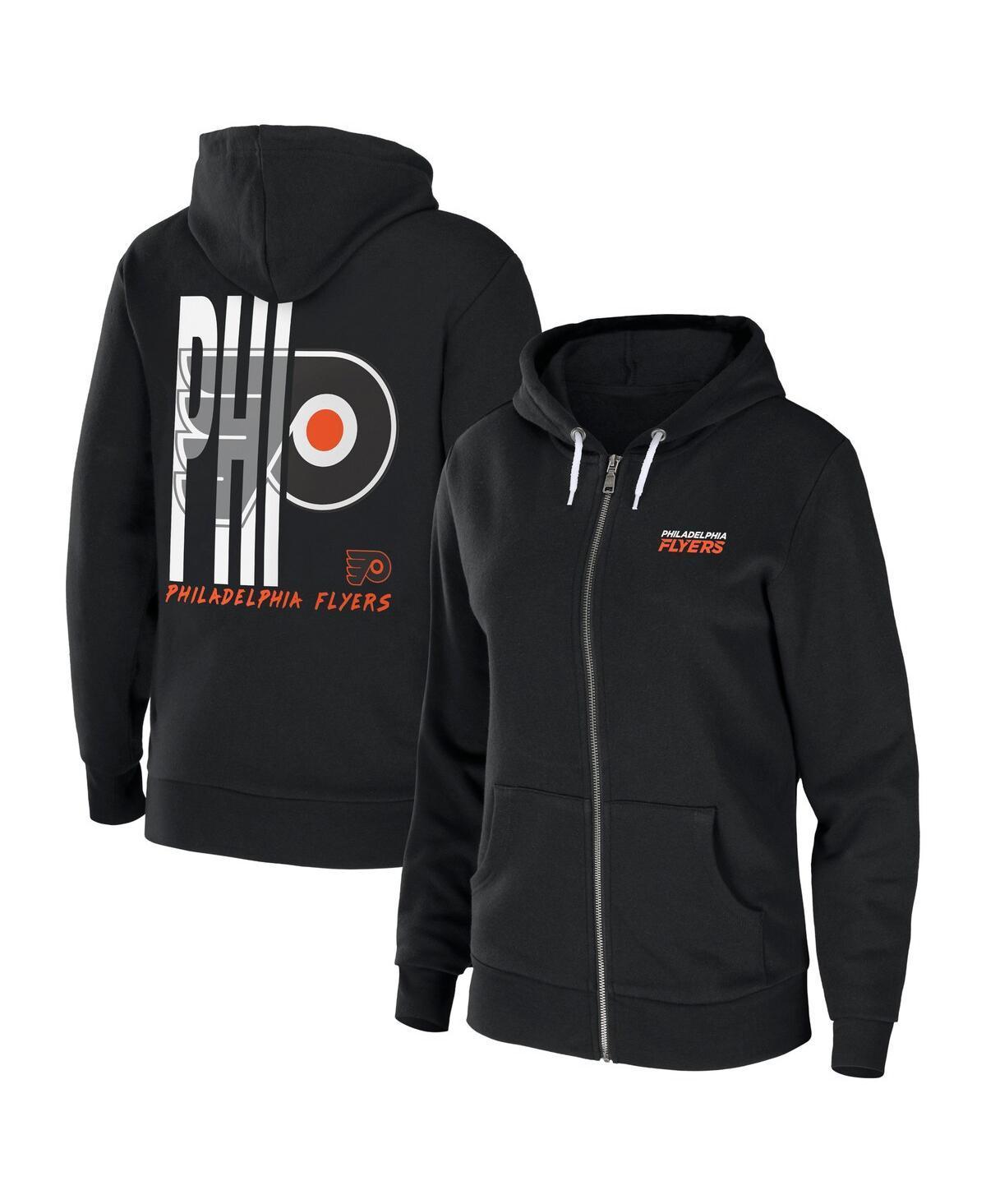 Womens WEAR by Erin Andrews Black Philadelphia Flyers Sponge Fleece Full-Zip Hoodie Product Image